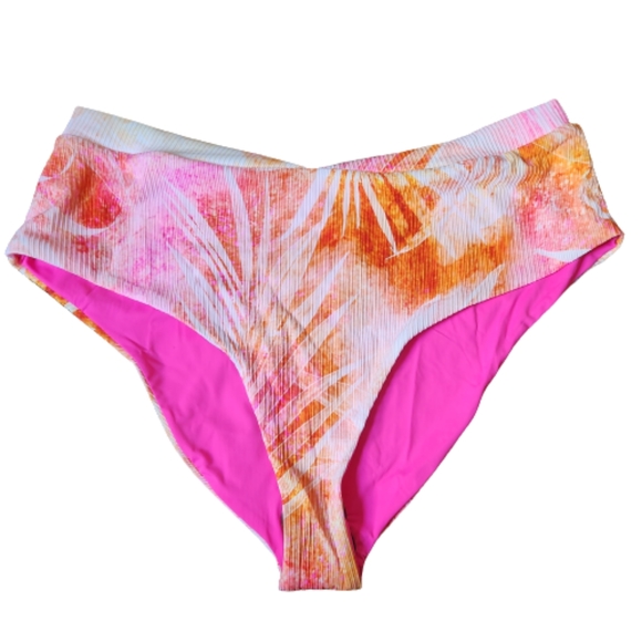 SEXY ☆ ORANGE & PINK ZIP FRONT ☆ CAGED RIBBED BIKINI ☆ NWT - Picture 8 of 13